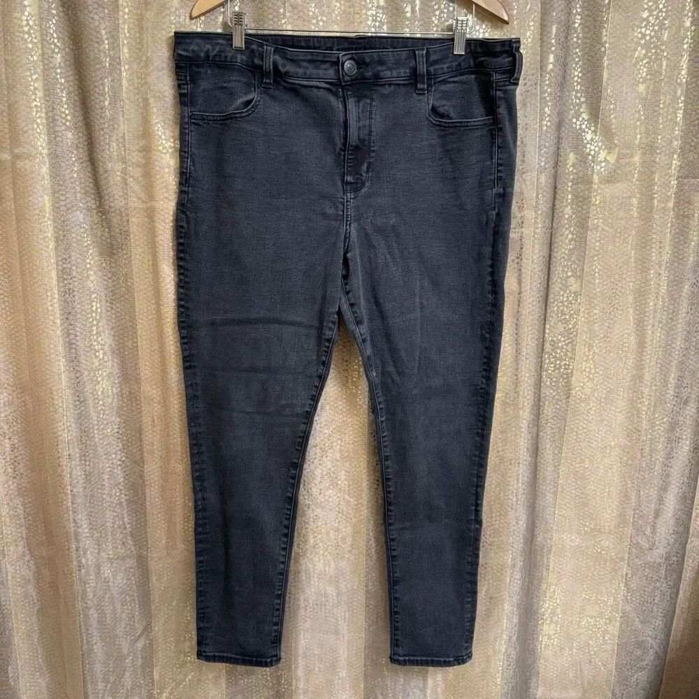 American Eagle Black Next Level Stretch High Rise Skinny Jeans Size 20